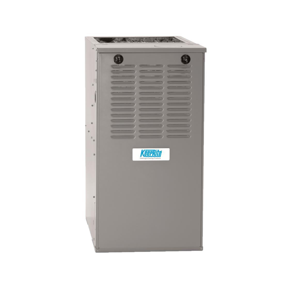 HEIL® N80ESU0401712A N80ESU 1-Stage Gas Furnace, Upflow/Downflow/Horizontal Right/Horizontal Left, Natural Gas, 40000 Btu/hr Input, 31000 Btu/hr Output, 115 VAC, 80 % AFUE, 695 cfm Heating/1370 cfm Cooling Flow Rate, Direct Drive ECM Blower Motor